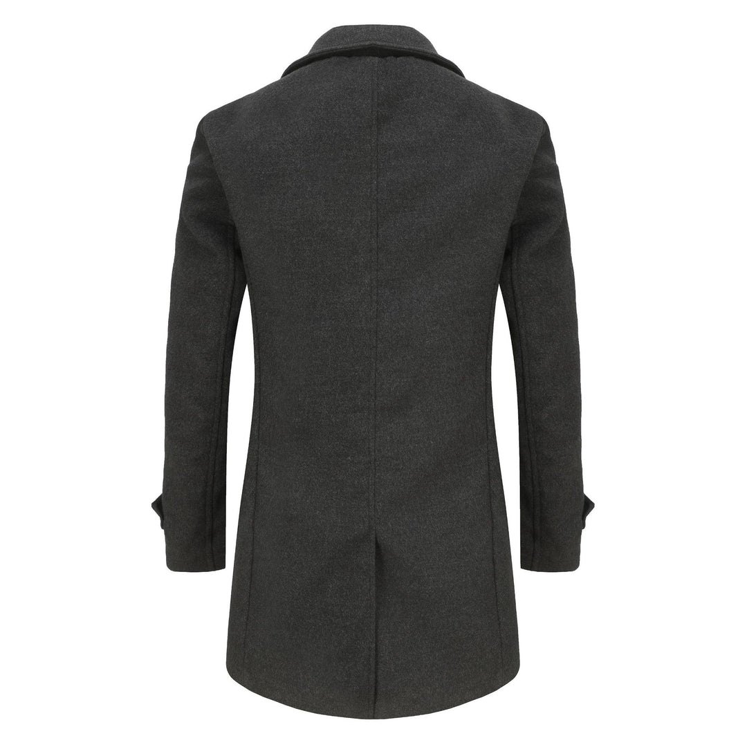 Herren stilvoller und eleganter Übercoat mit doppelter Knopfreihe R&B