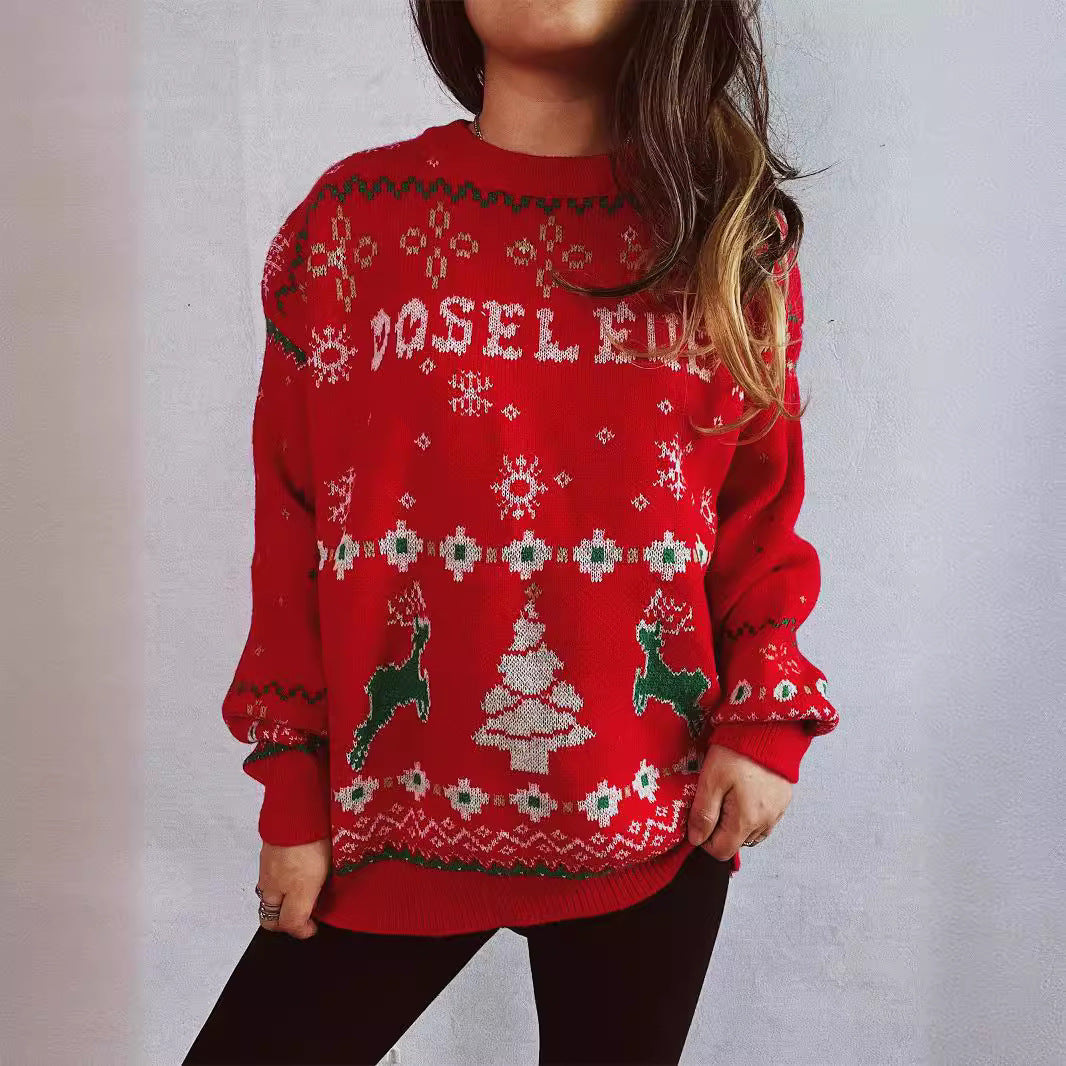 Damen Weihnachts-Pullover mit festlichem Motiv und weichem Material R&B