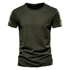 Herren nan leichtes Baumwolljersey Kurzarmshirt mit V-Ausschnitt und schmaler Passform R&B