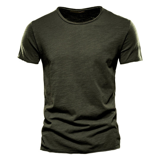 Herren nan leichtes Baumwolljersey Kurzarmshirt mit V-Ausschnitt und schmaler Passform R&B