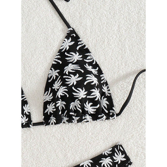 Damen Triangel-Bikini mit floralem Design und verstellbaren Bändern R&B