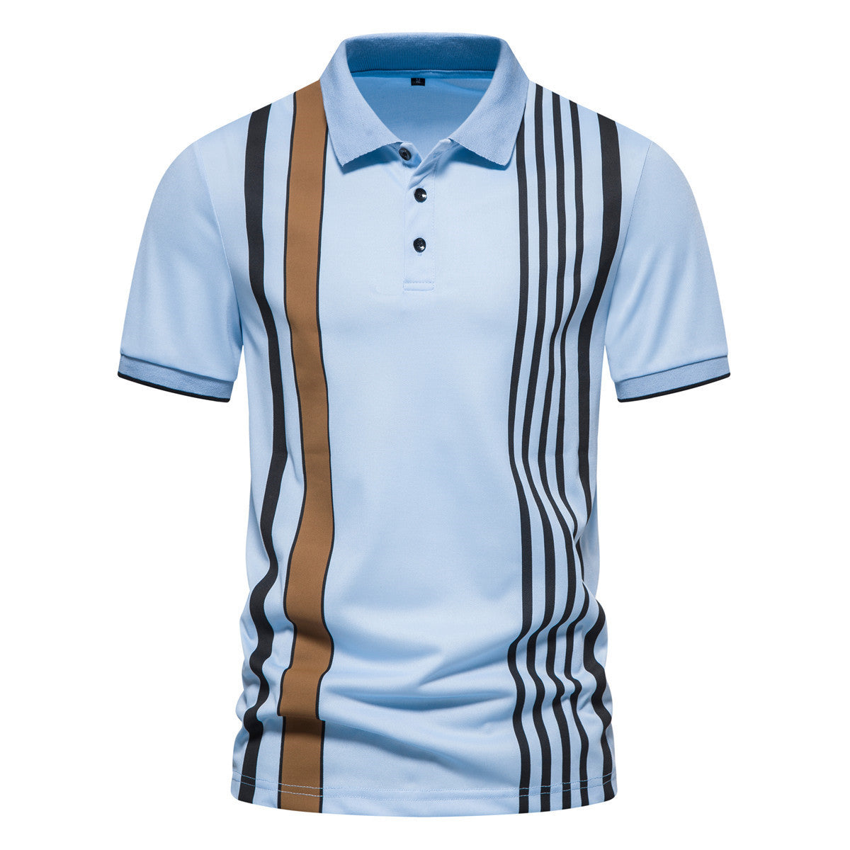 Herren Poloshirt mit modernen Streifen und atmungsaktiven Eigenschaften