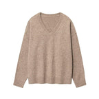 Damen gemütlicher V-Ausschnitt Pullover R&B