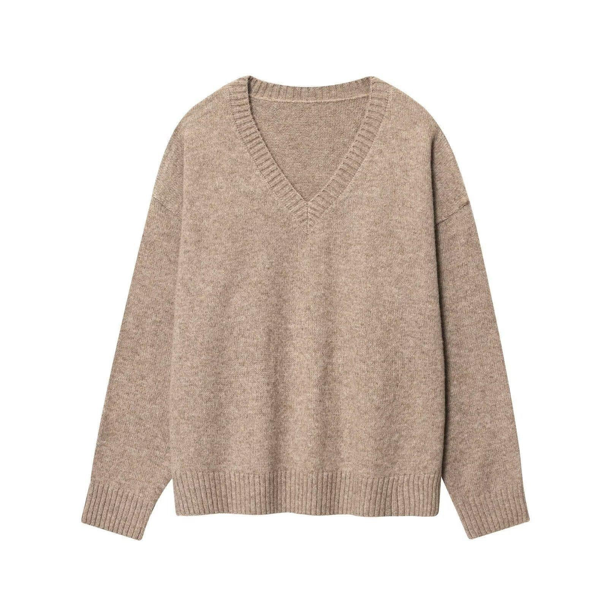Damen gemütlicher V-Ausschnitt Pullover R&B