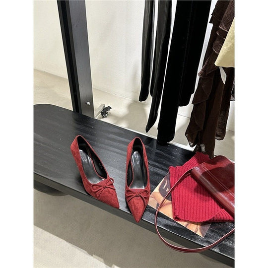 Damen elegante spitze Absätze mit zarter Schleifenverzierung R&B