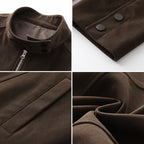 Herren Freizeitjacke aus weichem Kunstleder mit praktischem Kragen und Reißverschluss R&B