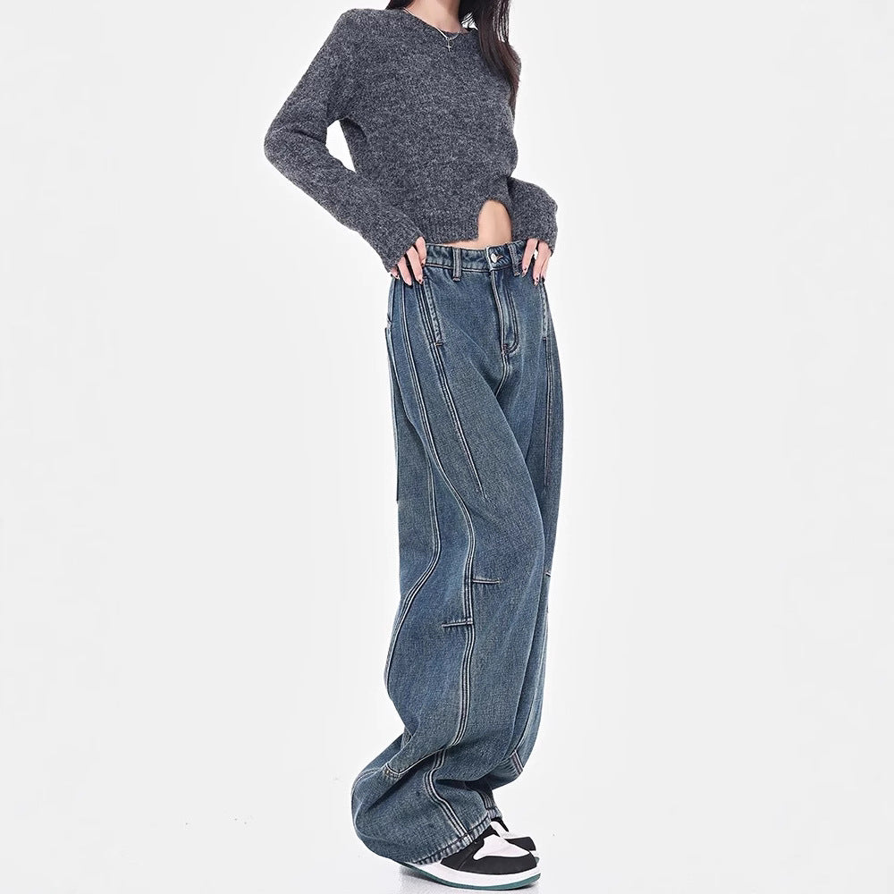 Damen Weite Denim-Hosen R&B