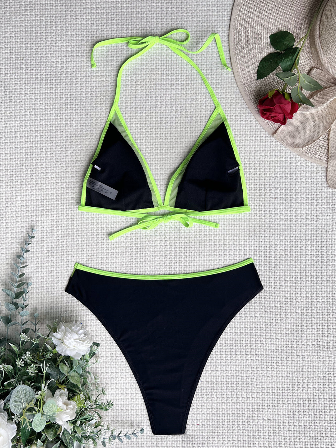 Damen Hoch geschnittener Bikini mit elegantem Farbkontrast R&B