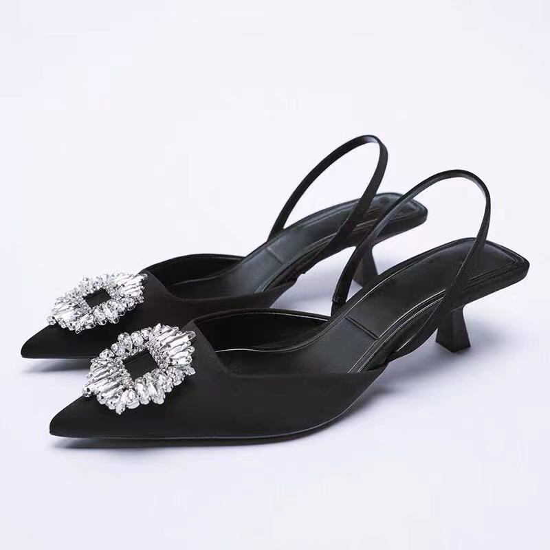 Damen Slingback-Pumps mit funkelndem Schmuckdetail R&B