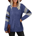 Damen lässiger Oversized Pullover mit sportlichen Streifendetails