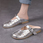 Damen Clogs mit luftigen Cut-Outs und verstellbarem Riemen R&B