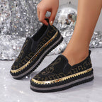 Damen Slip-On Sneakers mit funkelndem Strass