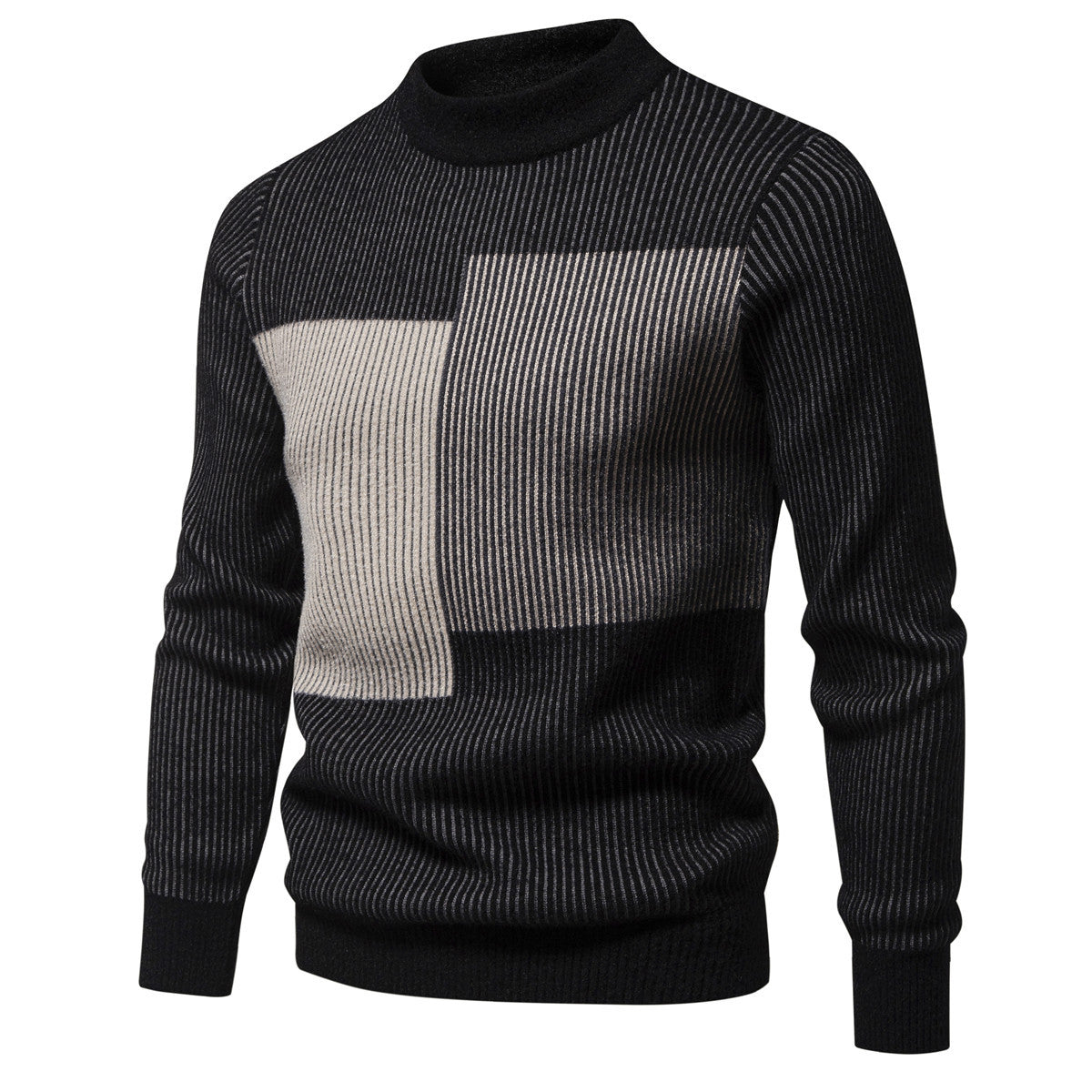 Herren hochwertiger Rollkragenpullover mit strukturiertem Design