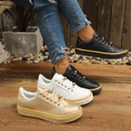 Damen Sneakers mit goldenen Akzenten R&B