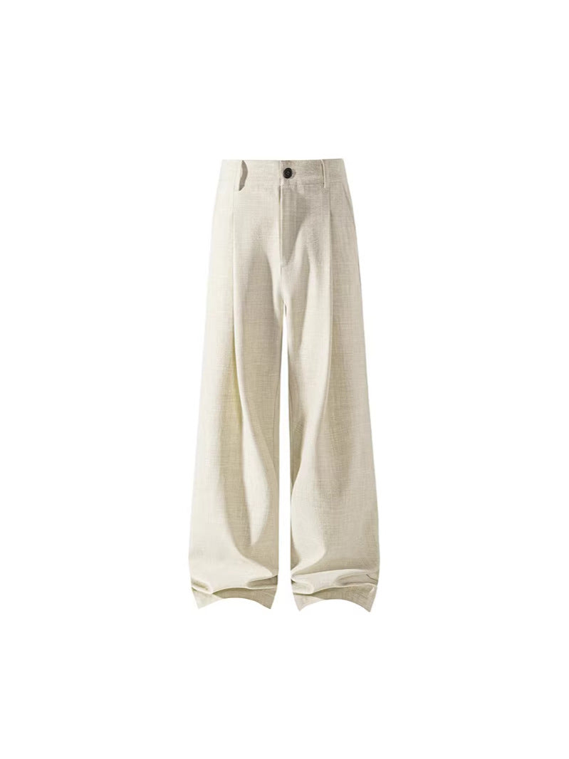 Herren Bundfaltenhose Weit