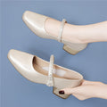 Damen elegante Pumps mit modischem Riemen und Schmuckdetails R&B