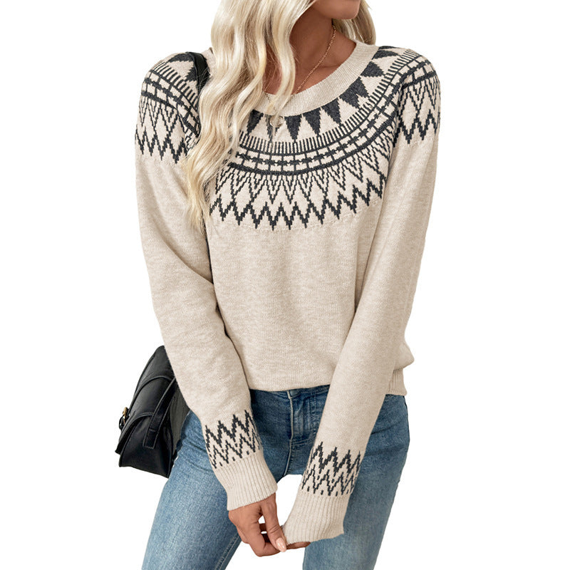 Damen Strickpullover mit nordischem Muster R&B
