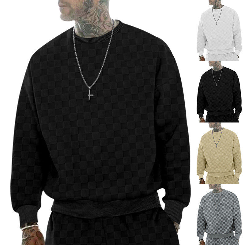 Herren lässiger oversized Sweatshirt mit strukturiertem Design R&B