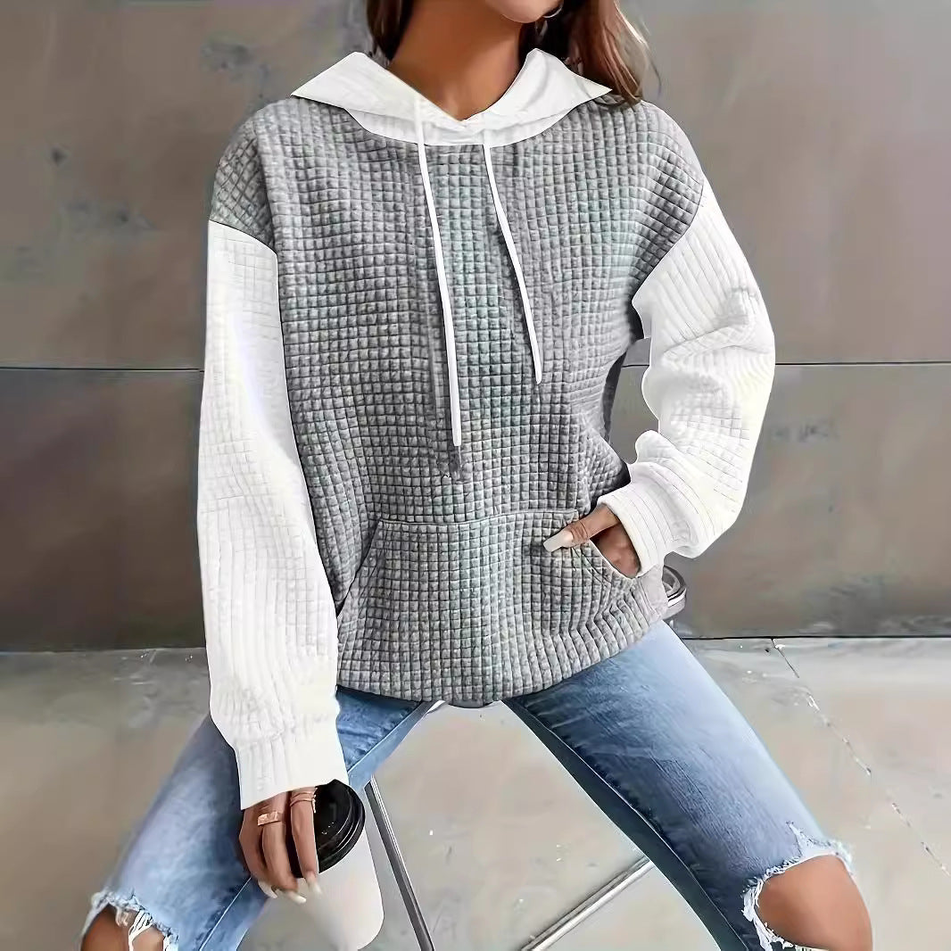 Damen Kapuzenpullover mit strukturiertem Design und praktischen Taschen R&B