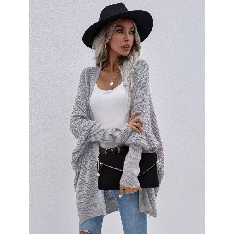 Damen luftige Strickjacke mit offenes Design und feiner Maschenstruktur R&B