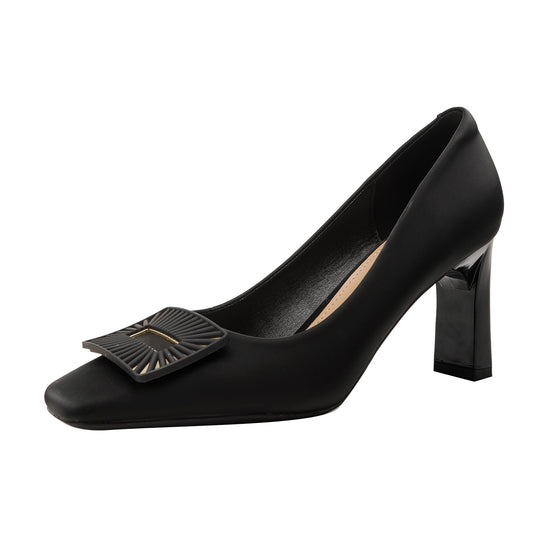 Damen elegante Pumps mit modischer Faltenapplikation und stabiler Absatzhöhe R&B