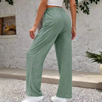 Damen Leichte weite Hose mit luftiger Stickerei R&B