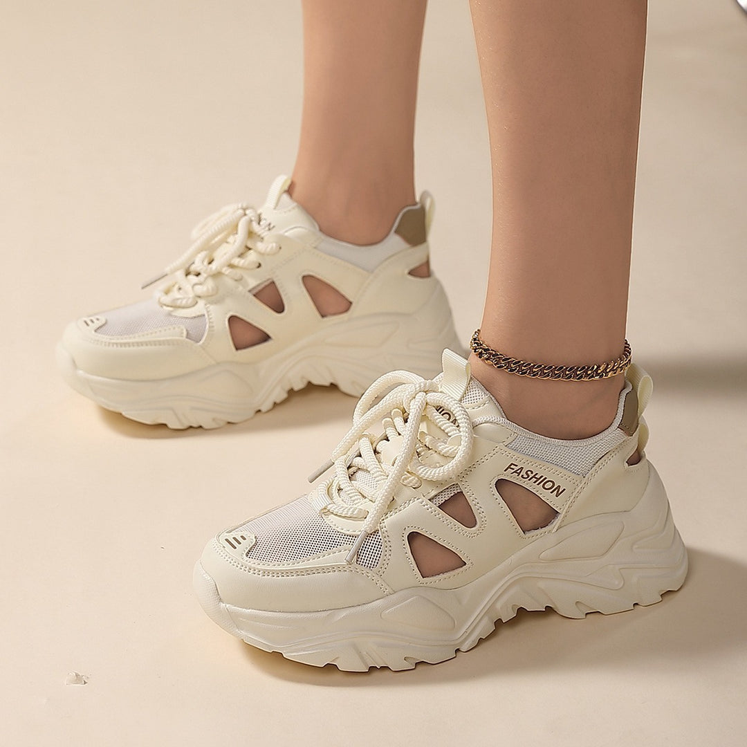 Damen Sportliche Chunky Sneaker mit atmungsaktivem Mesh-Obermaterial und rutschfester Sohle R&B