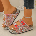 Damen Glamouröse Sandalen mit funkelnden Strasssteinen und bequemer Sohle