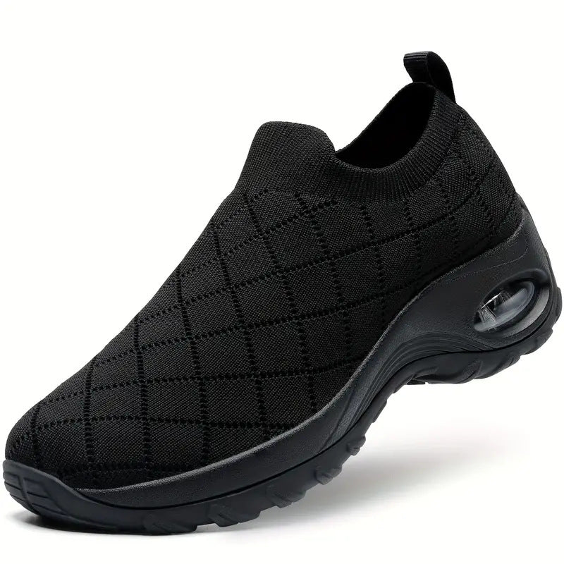 Damen Slip-On Freizeitschuhe mit atmungsaktiver Strickoberfläche und dämpfendem Fußbett R&B
