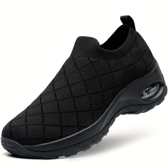 Damen Slip-On Freizeitschuhe mit atmungsaktiver Strickoberfläche und dämpfendem Fußbett R&B