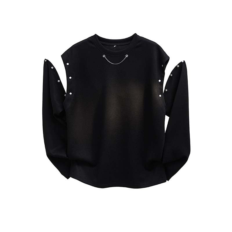 Damen trendiger Oversized Pullover mit dekorativen Knopfdetails