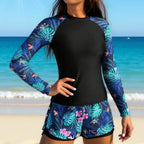 Damen Sportliches Langarm-Tauchshirt mit Shorts