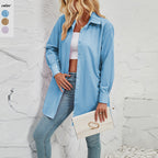 Damen lässige Hemdbluse aus leichtem Stoff R&B