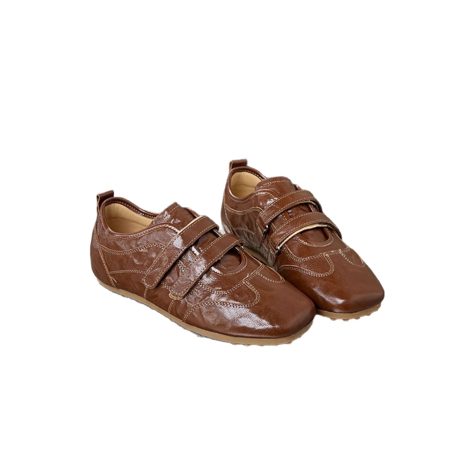 Damen Sneaker mit praktischem Klettverschluss und glänzender Oberfläche R&B