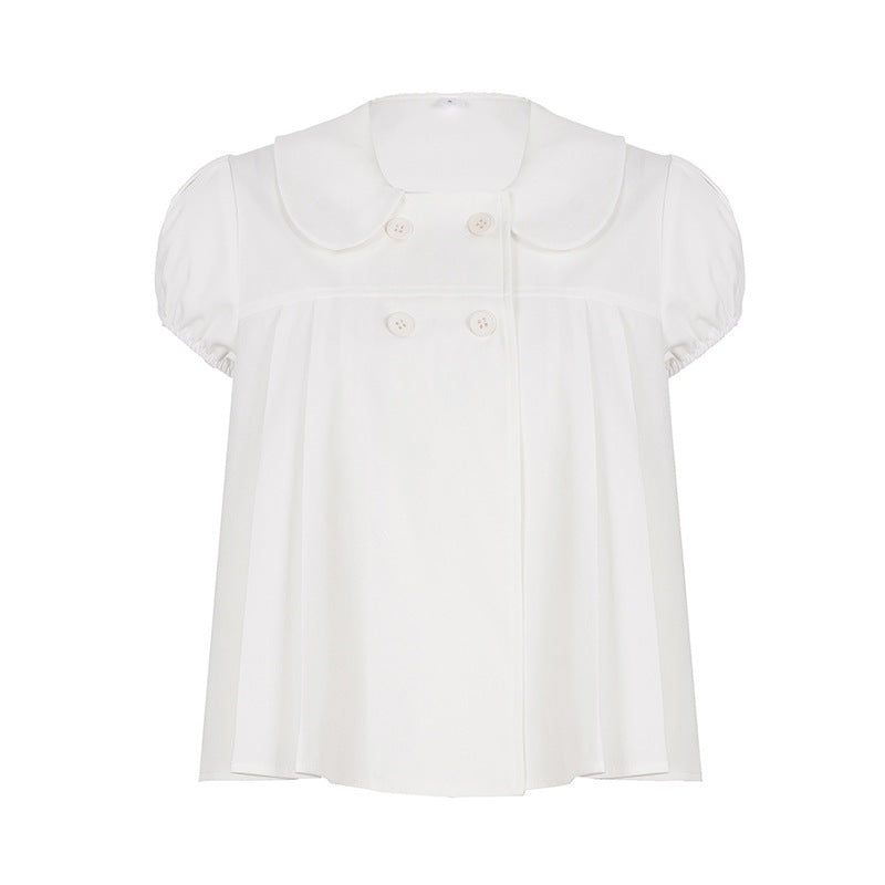 Damen Bluse mit raffinierter Knopfleiste und verspielten Puffärmeln R&B