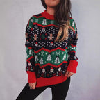 Damen Weihnachts-Pullover mit festlichem Design und verspielten Motiven R&B