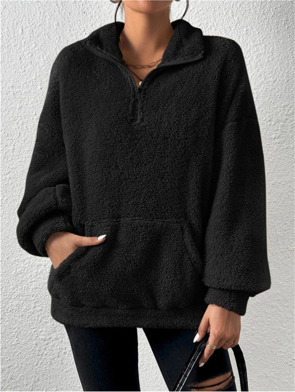 Damen kuscheliger Fleece-Pullover R&B