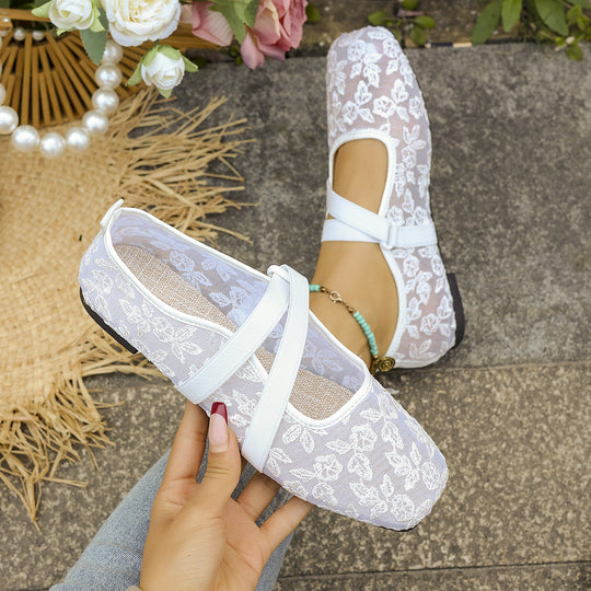 Damen Komfortable und modische Ballerinas mit verstellbaren Riemen R&B