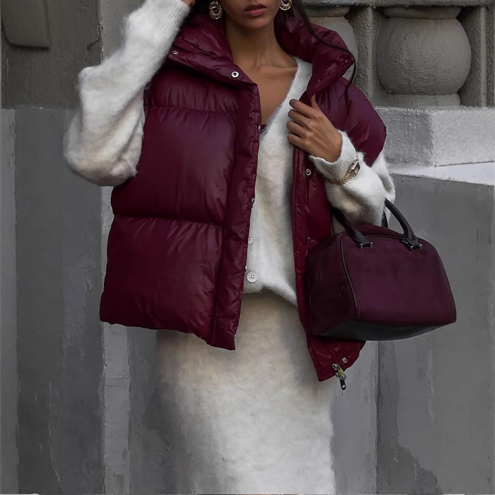 Damen Übergangsjacke im modischen Steppdesign mit hohem Kragen R&B