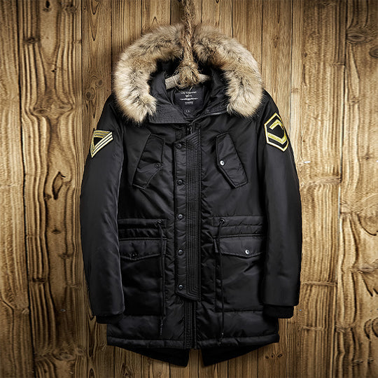 Herren Parka mit abnehmbarer Kapuze und warmem Fleecefutter R&B