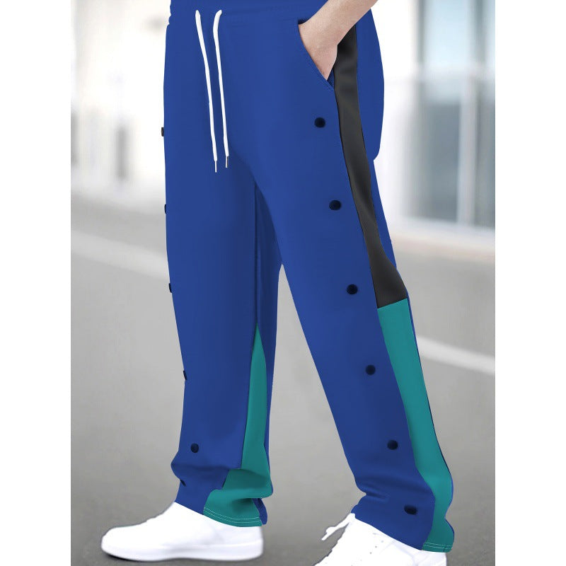 Herren Sportliche Trainingshose mit Druckknopfverschluss und atmungsaktiver Struktur R&B