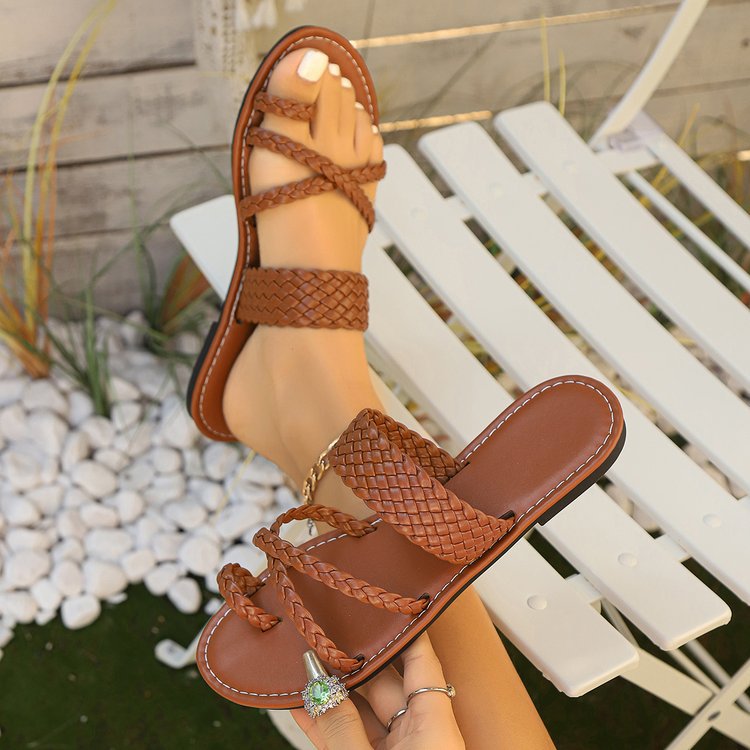 Damen Geflochtene Sandalen mit modischem Riemendesign R&B