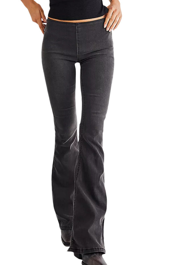 Damen Flared Jeans im lässigen Schnitt mit hohem Bund und formschmeichelnder Silhouette R&B