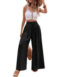 Damen Weite High-Waist-Hose mit elastischem Bund und praktischen Taschen R&B