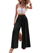 Damen Weite High-Waist-Hose mit elastischem Bund und praktischen Taschen R&B