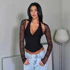 Damen Spitzen-Bodysuit mit figurformendem Design R&B