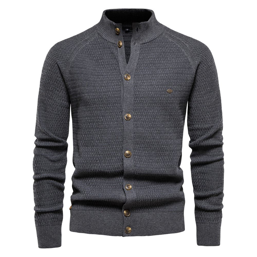 Herren Strickjacke mit modernem Zipper und stilvollen Knopfdetails R&B