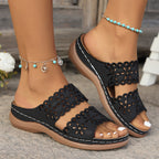 Damen Riemchen-Sandalen mit floralem Cut-Out-Design und ergonomischer Fußbettung R&B