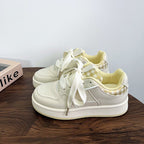 Damen Modische Sneakers mit klassischen Karomuster und dämpfender Sohle R&B