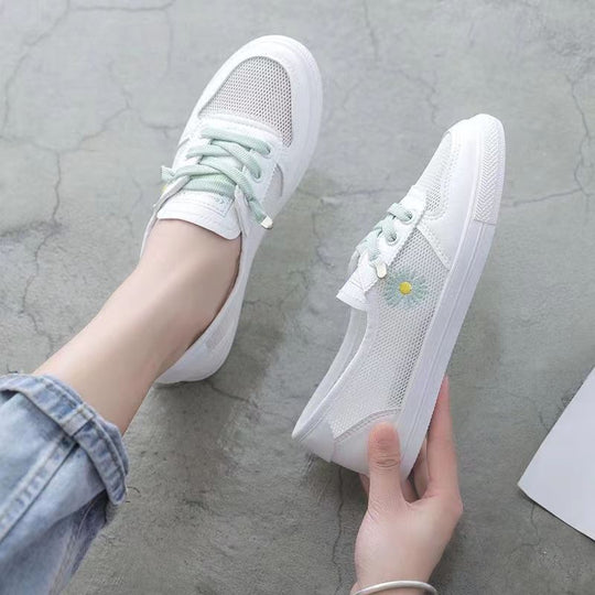 Damen lässige Sneaker mit buntem Blumenmotiv R&B